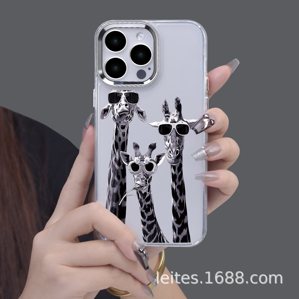 

Giraffe iPhone 15 Case: Large Hole Frame, Anti-Fall Protective Cover iPhone 12 прозорий