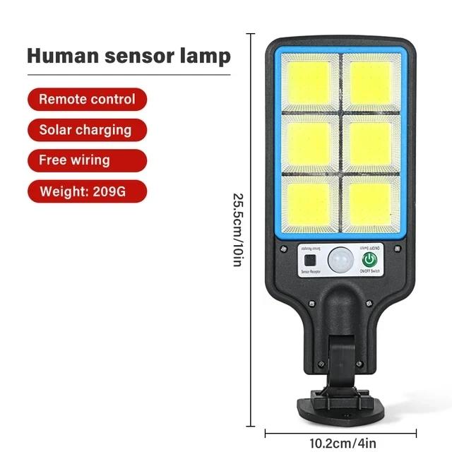 1/2Pack Solar LED Street Lights PIR Motion Sensor with Remote Control 3 Lighting Modes Outdoor Courtyard Garden Garage Lamp