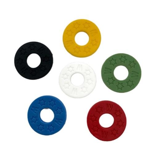 Tibemi Guitar Strap Locks, Set of 12, Guitar Strap Fasteners, 6 Colors, TPR Material, Guitar Pads, Anti-Slip Buckles, for Bass, Ukulele, Guitar, and O