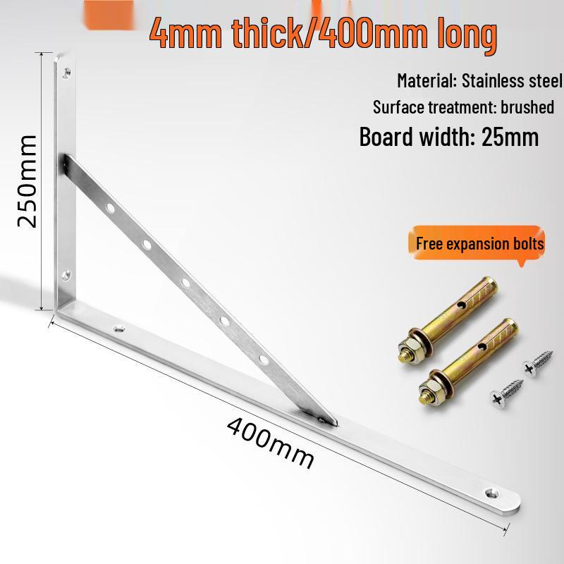Sturdy Stainless Steel Triangle Wall-Mount Shelf Bracket