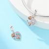 Golden Rose Copper Charms Bow Pink Heart Love Letters Beads Pendants Fit Original Bracelets Diy Jewelry Accessories