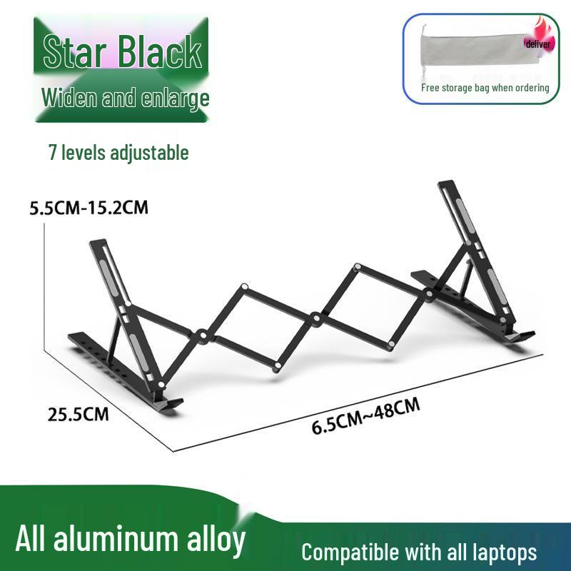 Portable Aluminum Alloy Laptop & Tablet Stand with Adjustable Angles, Enlarged Design, and Heat Dissipation