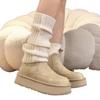 Thick-soled inner height-increasing leather fur snow boots women's 2025 winter new piled thick cotton shoes short boots