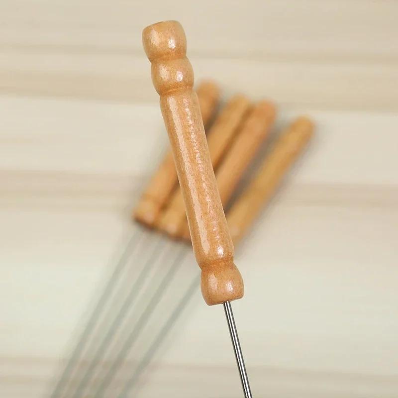 10Pcs Stainless Steel Barbecue Skewer Reusable BBQ Skewers For Outdoor Camping Picnic Cooking Tools BBQ Supplies