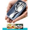 Portable Kids Utensils Set with Stainless Steel Spoon Fork and Case, Mini Tableware for Lunch Box Picnic Camping