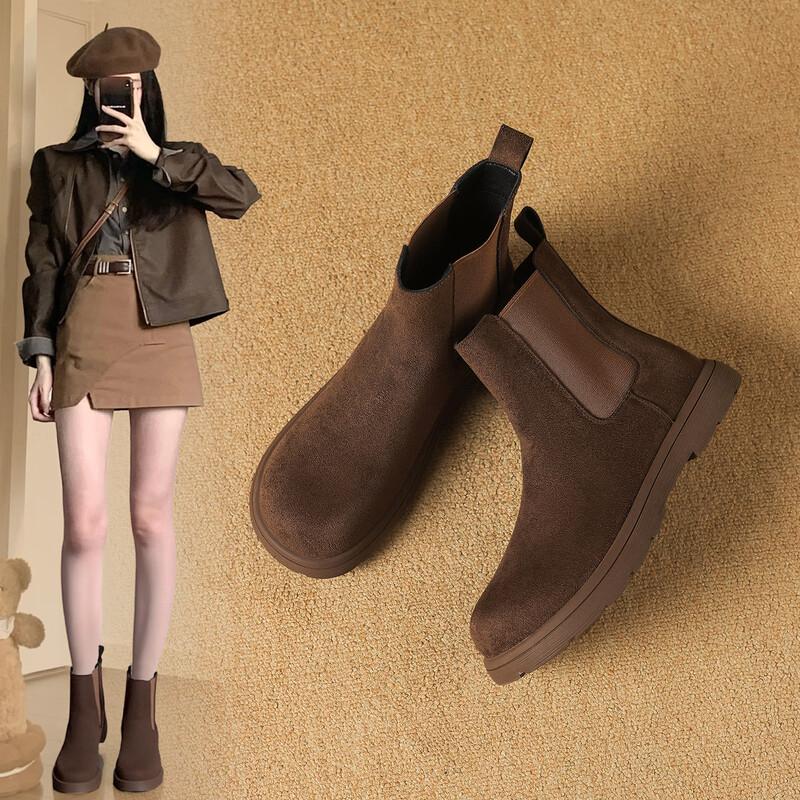 ZHR Women s Retro Velvet-Lined Ankle Boots EU 36