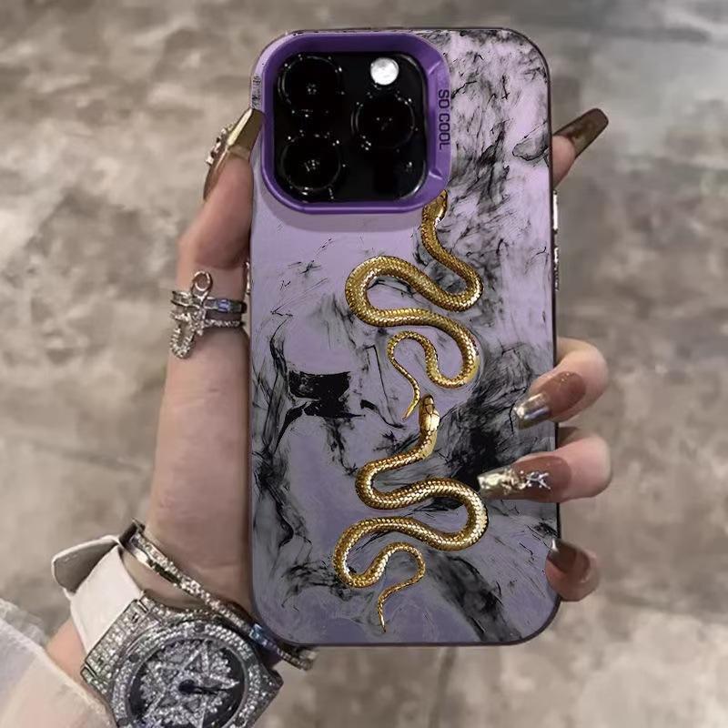 Ink Golden Snake Apple 15Promax Mobile Phone Case iPhone16Pro Premium 14Pro New 17 Personalized Case