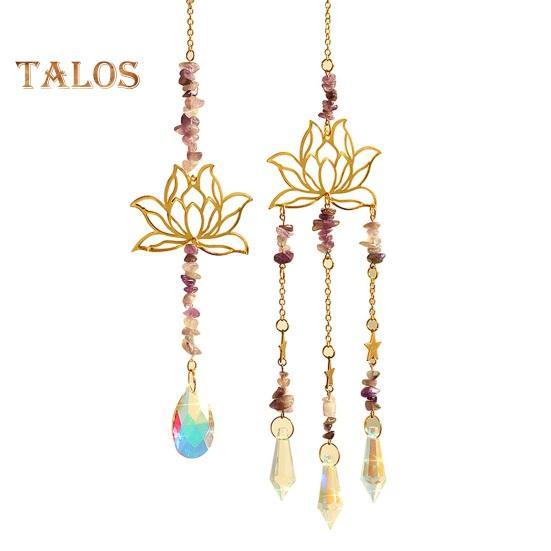 

2 шт./компл., подвесной «Ловец солнца», тонкая работа, декоративный, легкий, красивый «Ловец солнца», лотос, колокольчики, подвесной кулон