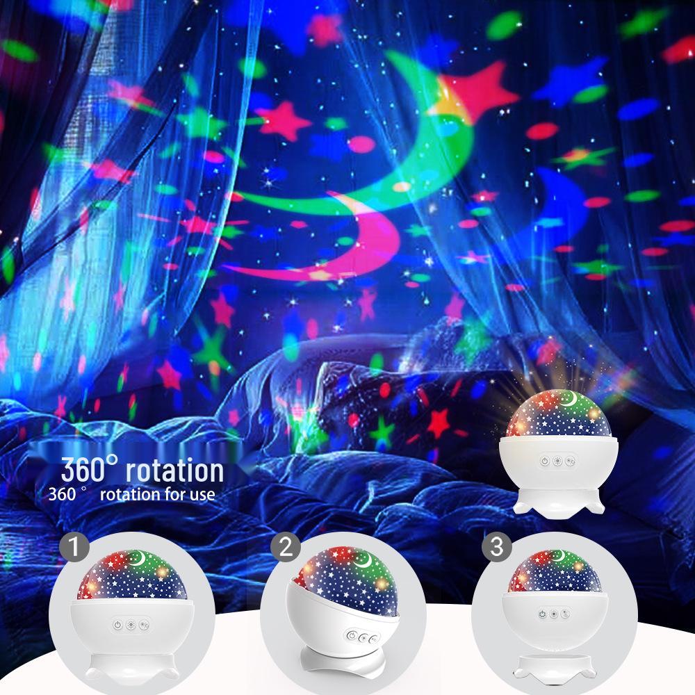 Starry Sky Rotating Night Light - Creative 360° Colorful Projector for Kids