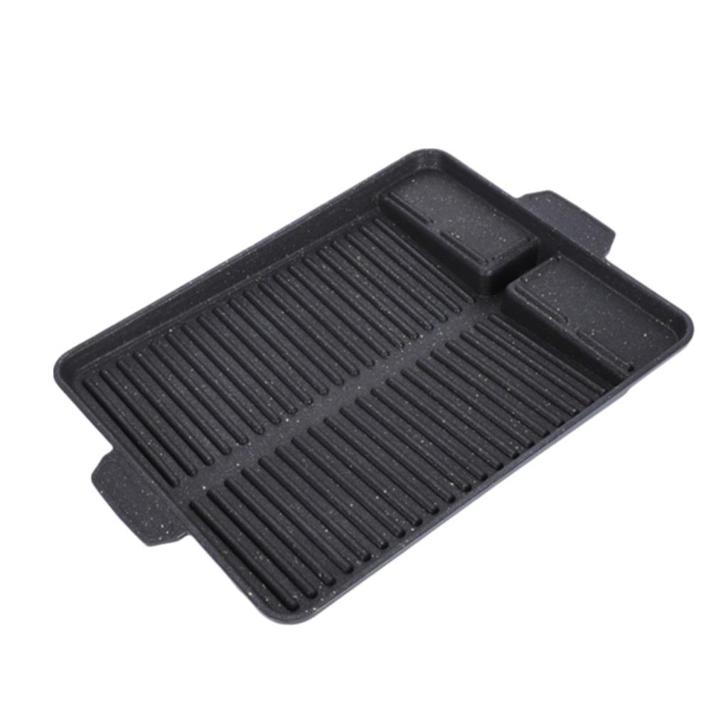 Non-stick Grill Meat Plate Rectangular Barbecue Plate Household Korean-style Barbecue Pan  Outdoor