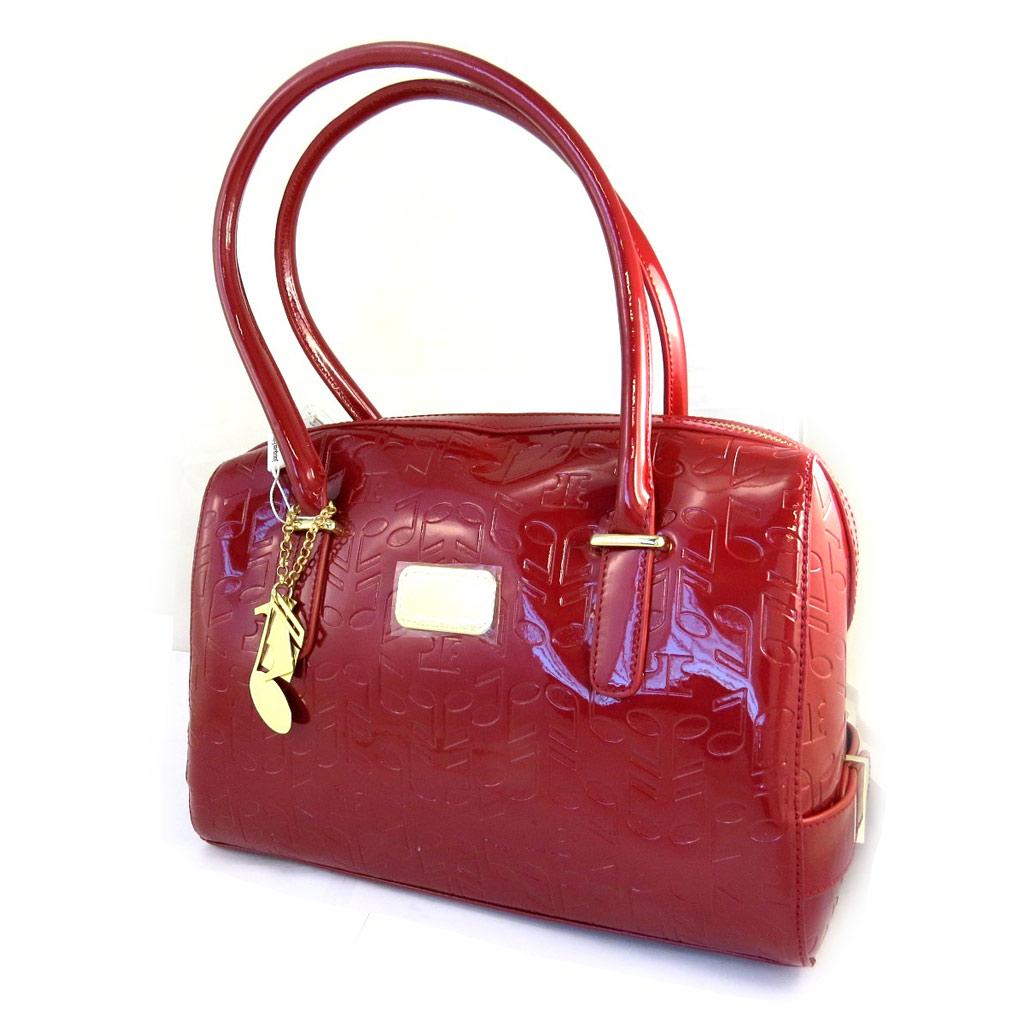 Buy Jacques ESTEREL [M0122] Leather Bag 'Jacques Esterel' Red Varnished Musical Notes at