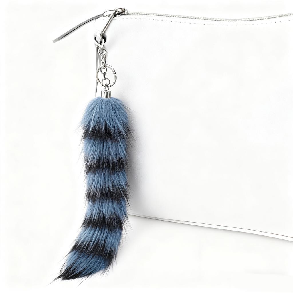 Adorable Foxes Tail Keychain Set Sturdy Ring Closure Soft Material Stylish Decoration For Keys Purses Or Backpacks