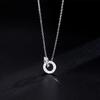 Double-ring Zirconia Necklace, Exclusive Collar Chain, Luxurious and High-end Style, Titanium Steel, Versatile for Men's Pendants