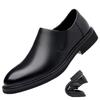 Autumn new men's shoes round head short boots wedge heel comfortable heightening driving shoes one pedal business leather shoes
