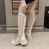 White Boots Women's 2025 New Breathable Hollow Mesh Boots Summer Thin Mesh Boots Thin Boots Knight Boots