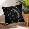 Black White Lines Fashion Woman Pillow Case Plush Fabric Soft Pillowcase Double Sided Print Cushion Cover Household Gifts
