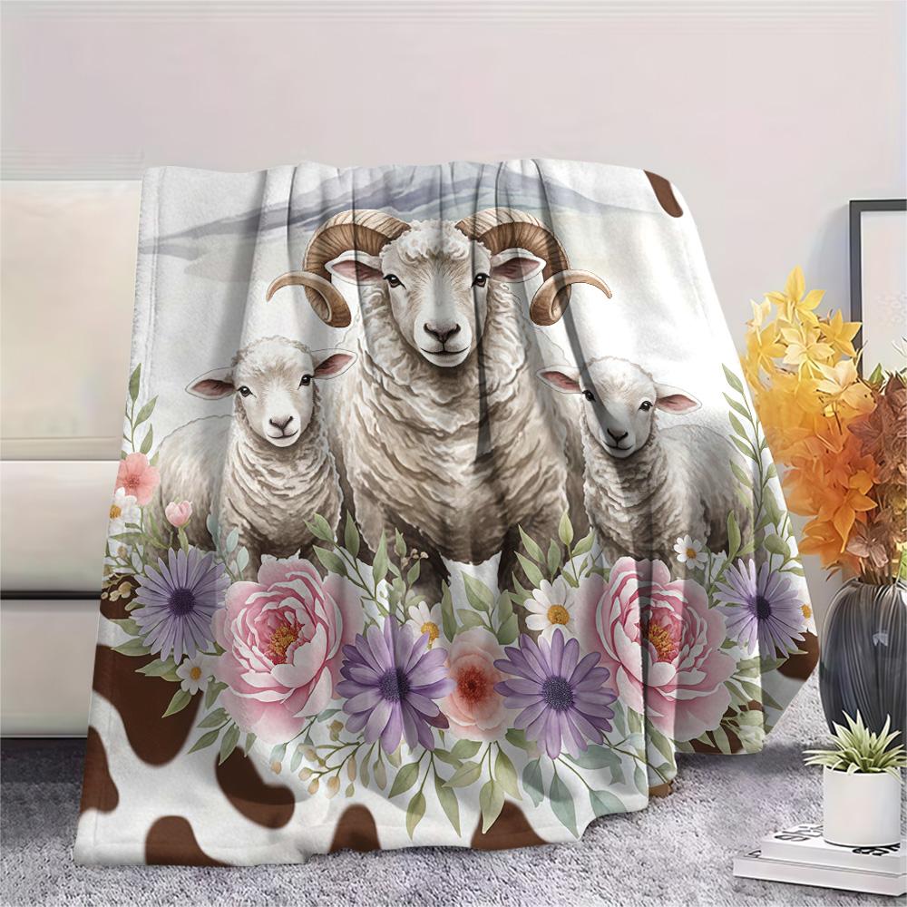 1PC Animals and textures Print FlAannel Blanket, High quality Comfortable for All Seasons, Home Decor, Warmth and Comfort