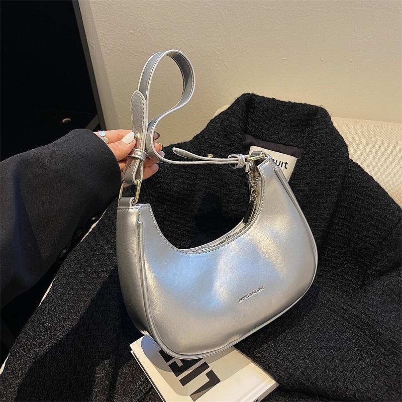 IELGY Женская элегантная сумка через плечо в форме полумесяца из блестящей лакированной — фото 4