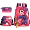 Large Capacity Schoolbag with Shoulder Strap; Student Three-piece Pencil Case Set
