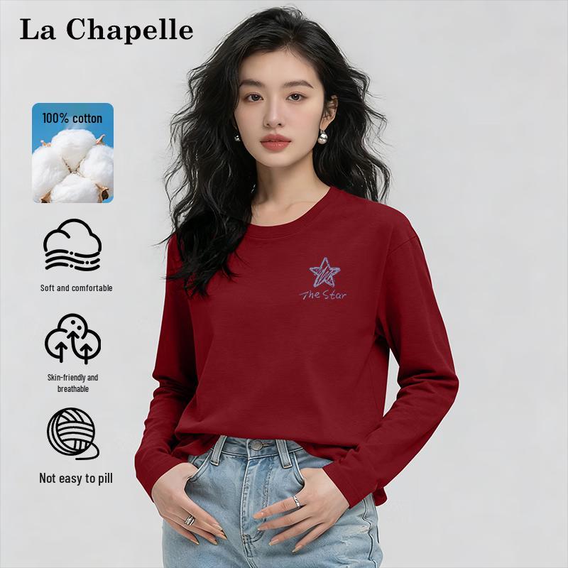 La Chapelle Women s Classic Cotton Long-Sleeve Tee XL