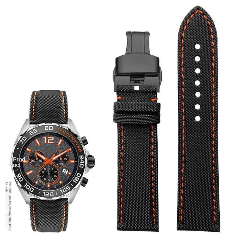 20mm 21mm 22mm 23mm Nylon Leather Bottom Watchband for Mido Helmsman M021 M005 M038 Tudor Seiko Waterproof Watch Strap