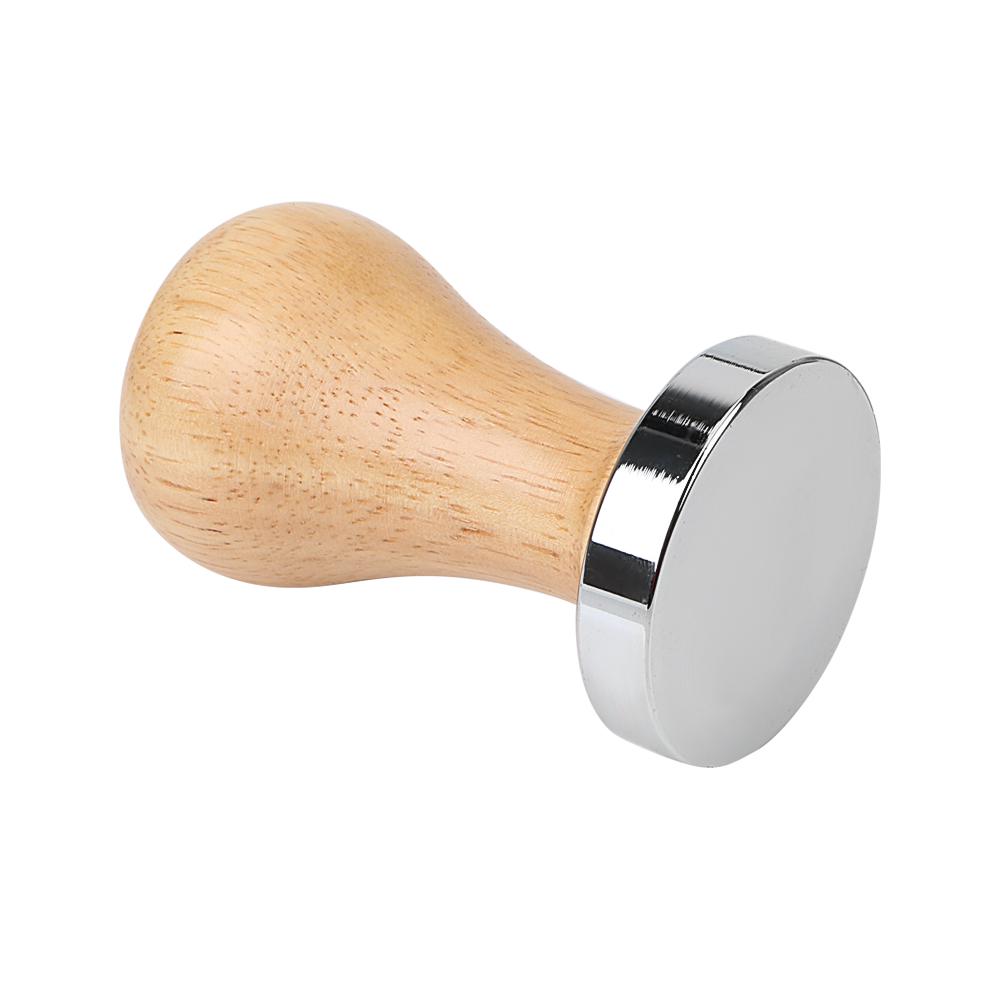 Barista Tools Wood Handle Coffee Powder Hammer Coffee Accessories 58MM/51MM Stainless Steel Coffee Tamper