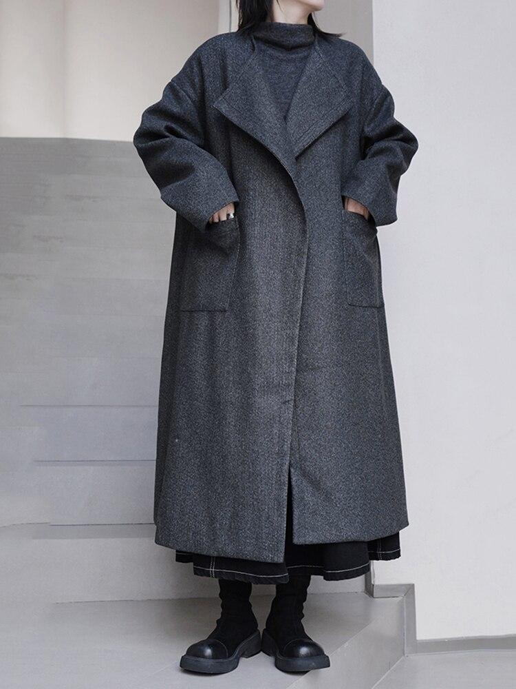 Xitao Volný jednobarevný patchwork Elegantní kabát s temperamentními směsmi SMH1014