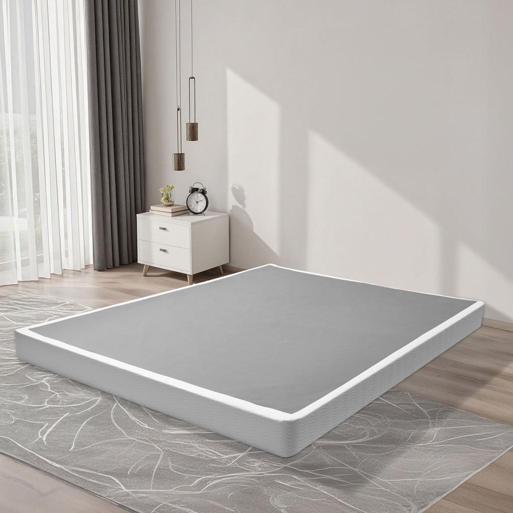 Boxspringbett, Bettgestell in Queen-Size mit waschbarem Stoffbezug, Robuster Metallrahmen für Queen-Size-Bett, 130 mm Matratzenrost, Max. Gewicht 1587,57 kg