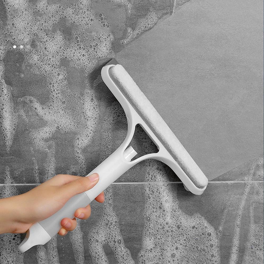 3 In 1 Window Cleaning Squeegee Multi Function Glass Mirror Wiper with Spray Bottle Microfiber Scrub Household Car Cleaner Tools