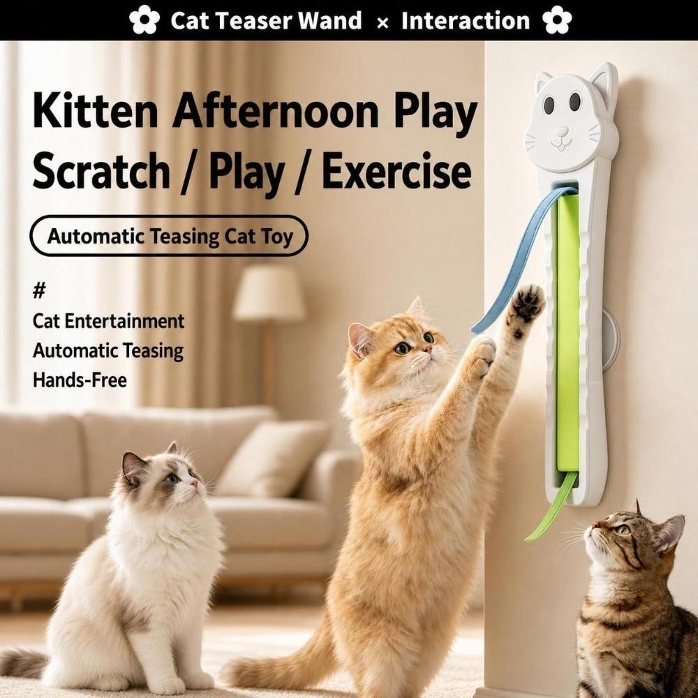 Vollautomatischer elektrischer Katzen-Teaser mit automatisch straffendem Flugseil Katzen-Spielzeug Linderung von Langeweile