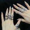 Light Luxury Pink Bow Open Ring Series Cold Wind Advanced Index Finger Ring Niche Design Ring