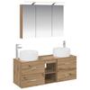 Bathroom Furniture Set 4 Pcs Artisan Oak Engineered Wood and Glass