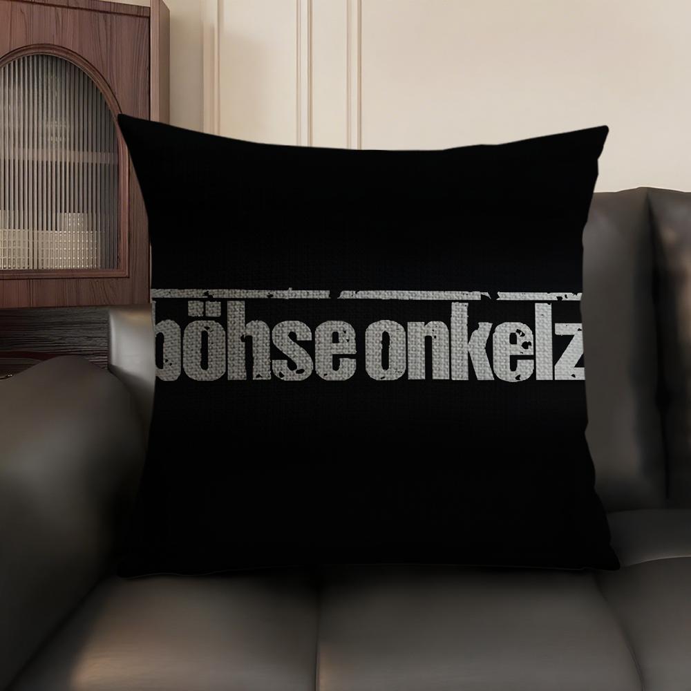 BBohse OOnkelz Rock Cushion Cover Natural Linen Organic Fabric DoubleSided Printing Sofa Home Decor Gift Pillow Case