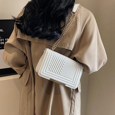 Casual Fashion Small Square Bag Women's 2025 Winter New Trend Foreign Style Chain Shoulder Bag Simple Messenger Bag Women