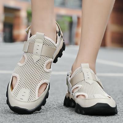 Summer Breathable Loafers Men's Bag Head Sandals Hollow Mesh Hole Shoes Outdoor Non-slip Lightweight Sports Leisure Beach Shoes