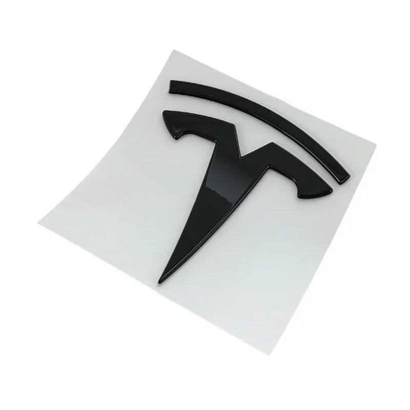 9x8.8cm ABS Car Trunk Badge Sticker for Tesla Model Y Auto Rear Tail Emblem Decal Exterior Decoration