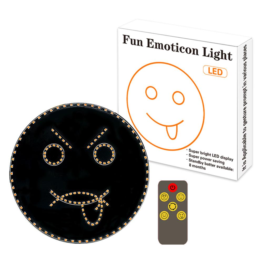 Funny Car LED Fun Expression Light Face Lights With Remote Control Rear Window Car Multi-function Warning Reminder Lamp