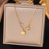316L Stainless Steel Shell Starfish Zircon Pendant Necklace For Women Gift Neck Chain Waterproof Jewelry