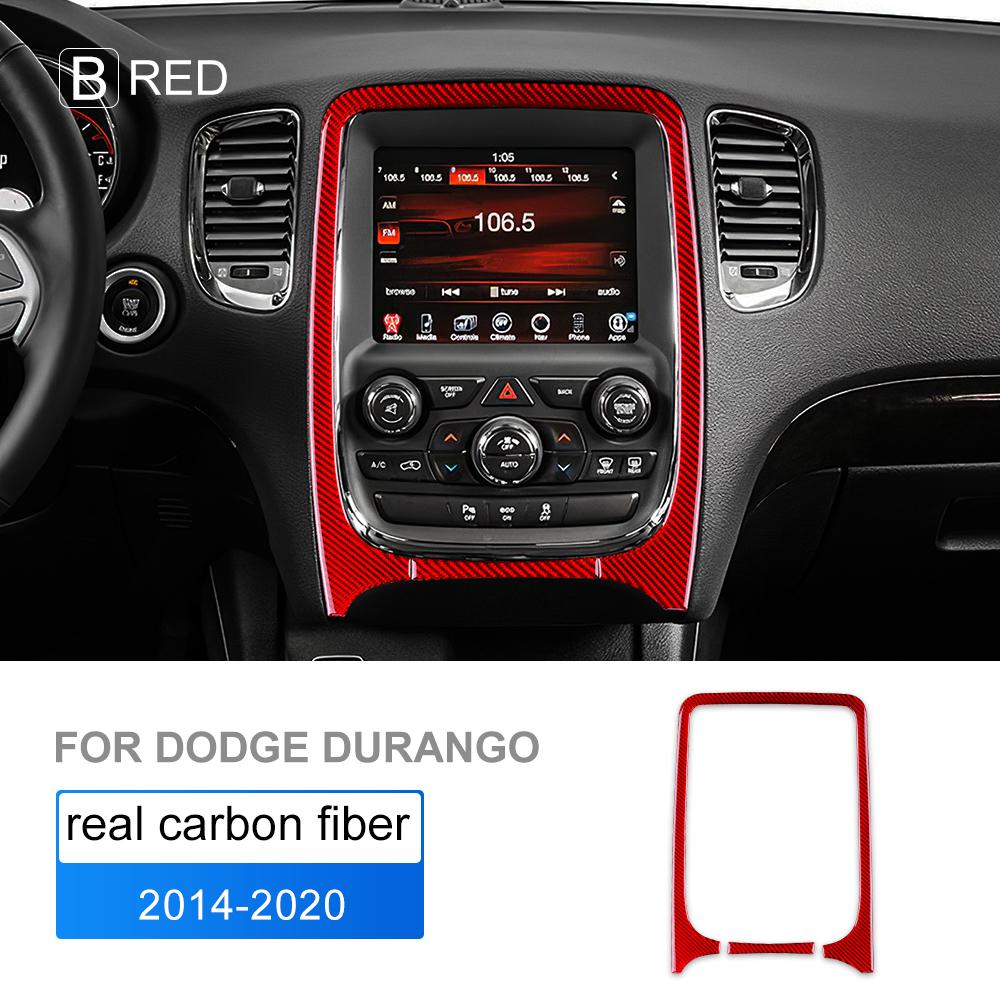 Real Carbon Fiber Sticker For Dodge Durango 2014-2020 Central Control Panel Navigation Car Cover Interior Trim Accessories