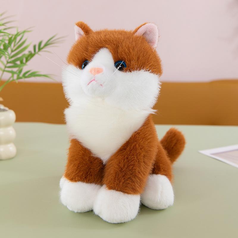 The New Simulated Sitting Kitten Will Call a Doll, Plush Toy with Movement Doll, and Children Accompany the Doll Doll.