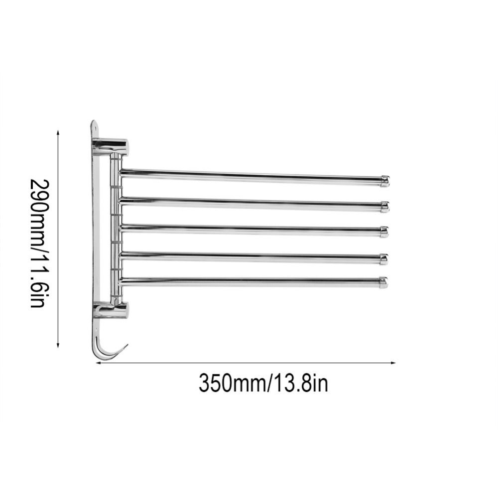 Stainless Steel Towel Rack Wall Mounted Swivel Towel Bar Rotary Towel Rack Bathroom Holder