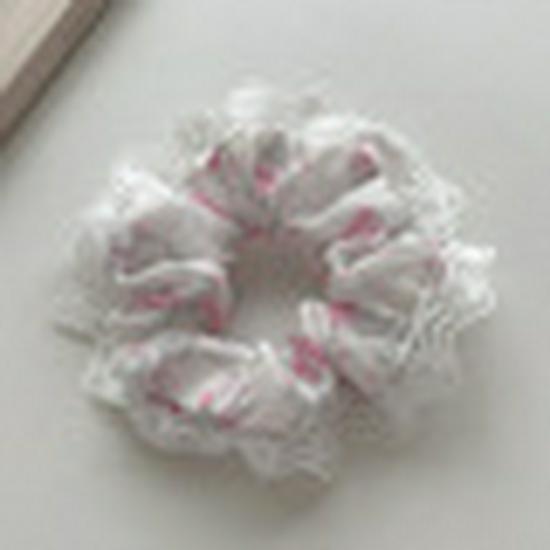 Korean Style Summer Scrunchie with Lace Bowknot - Floral Hair Accessory for Women