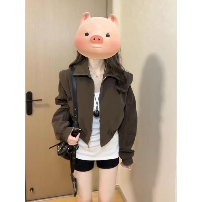 Женская стильная и дерзкая джинсовая куртка цвета майяр для весны и осени Small