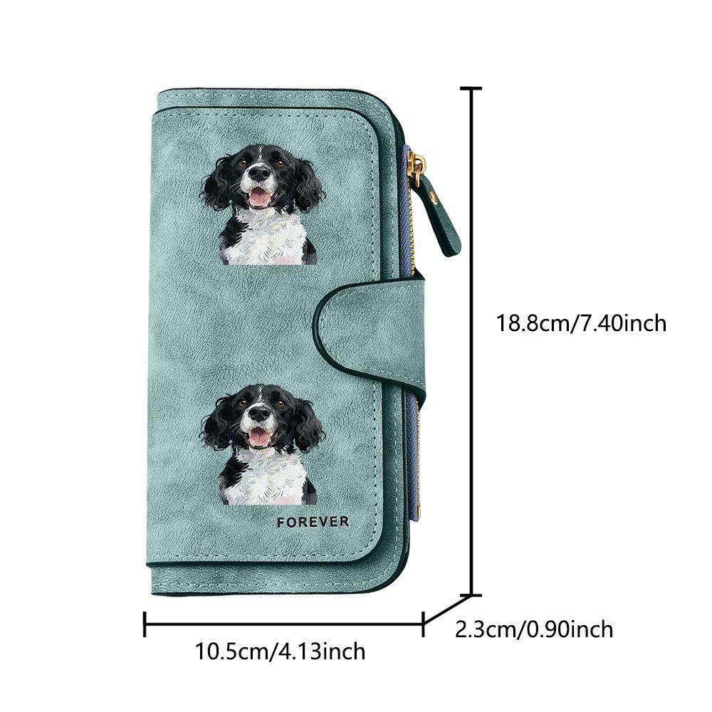 Springer Spaniel pattern long zipper wallet large capacity card holder unisex clutch bag stylish zippered coin purse suitable for daily commute