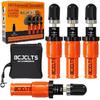 Adjustable Auto-Stop Tire Deflator Valve Kit (10-30 PSI) Tire Air Down Tool Offroad 4X4 Screw-On Automatic Tire Deflators. (4, Orange)
