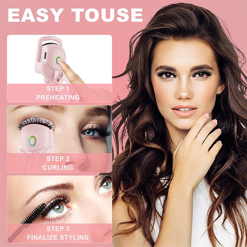 Heated Eyelash Curler Rechargeable Electric Handheld Fast Heating Eyelash Curler