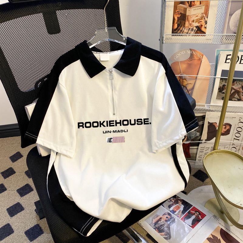 

Женская повседневная рубашка-поло с коротким рукавом из хлопка в американском стиле XL белый