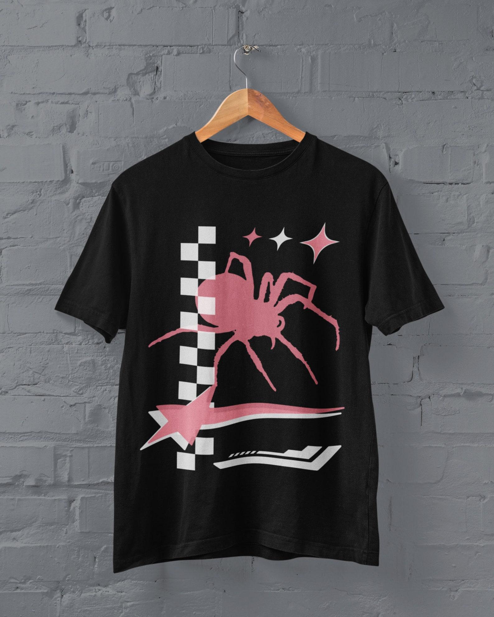 Y2K Spider Shirt, Alt Clothing,Y2k Grunge, Cyberpunk Streetwear, Grunge Clothing, Unisex Shirts, Pastel Goth Clothing, Alternative T Shirts 2XL