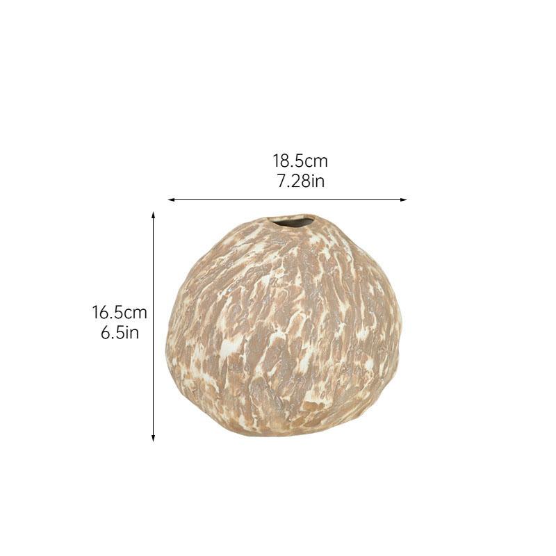 Creative Round Ceramic Vase Abstract Round Plant Pots Table Decoration Flowers Arrangement Floral Vases Room Aesthetic Decor