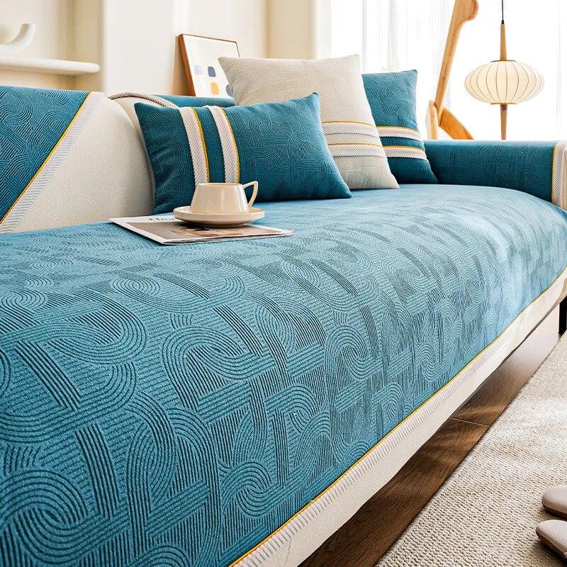 

Новый французский кремовый стиль диван-полотенце модный однотонный высококачественный синельный чехол для дивана противоскользящие чехлы для диванов для гостиной 70x70cm 1pcs